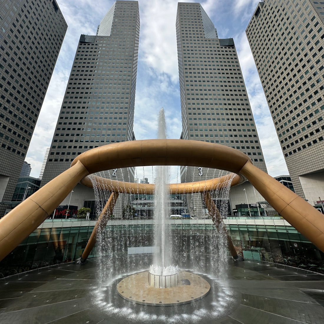 Modern Feng Shui wealth energy design at Singapore Fountain of Wealth