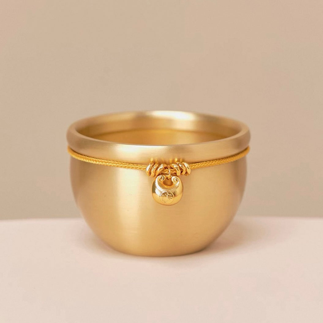 Seekeven Pure Brass Wealth Treasure Basin – Handcrafted Prosperity Bowl with Gold Ingot Gift