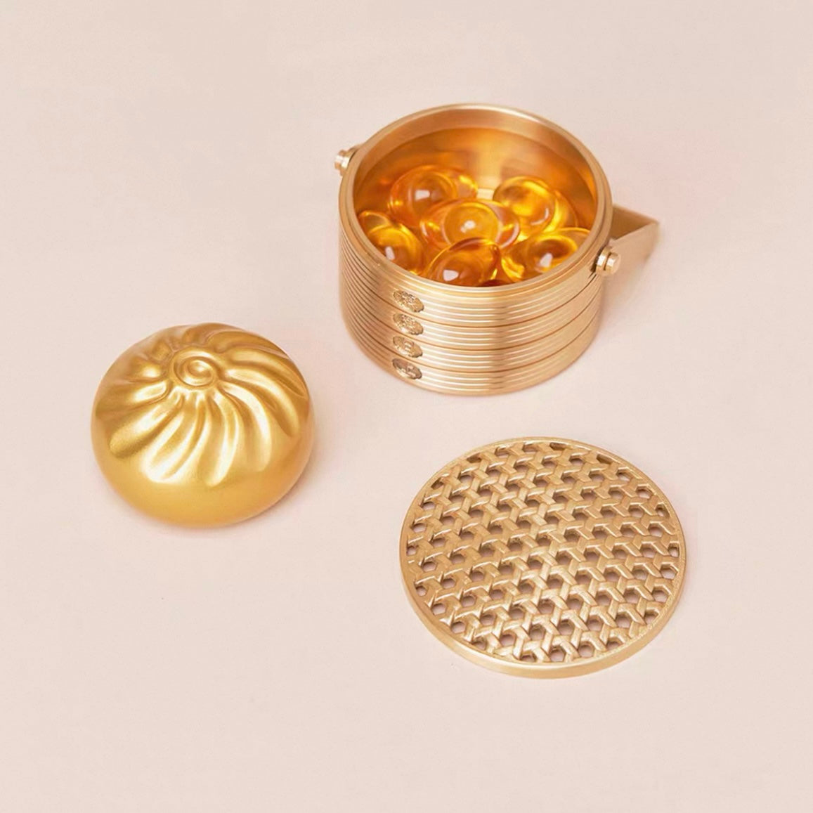 Seekeven Blessed Steamer Bun Wealth Ornament – Prosperity & Abundance Feng Shui Decor