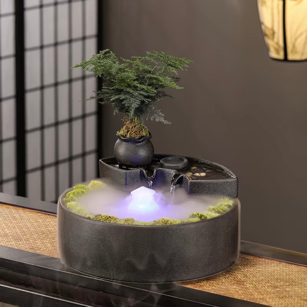 Desktop feng shui fountain for tea table and meditation space