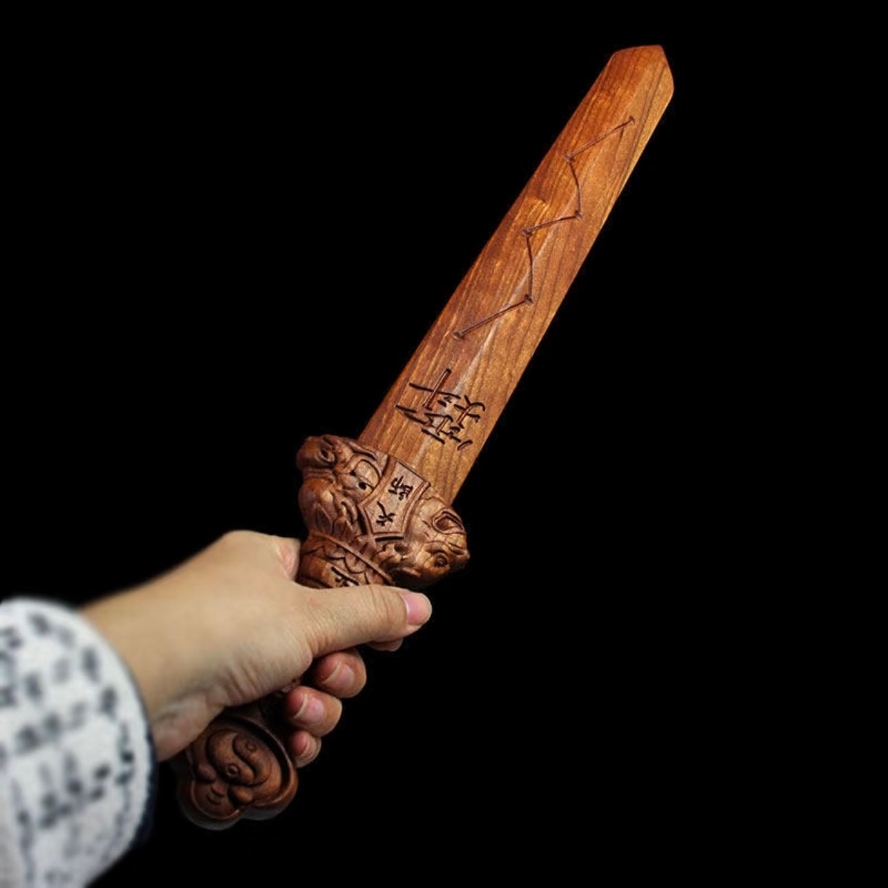 Traditional Eastern protection sword with Big Dipper Seven Star carvings